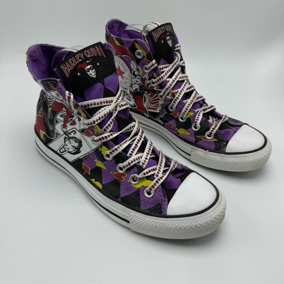 Converse Harley Quinn Jocker DC High Top Chuck Taylor Sneakers Men’s 7 Womens 9 - Picture 1 of 12